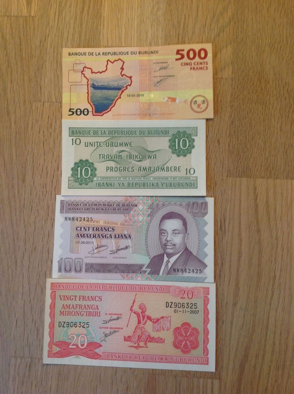 Banconote: Quatre billets de Burundi UNC – Nuovo (secondo la descrizione) da Villars-sur-Glâne venduto da Graca03