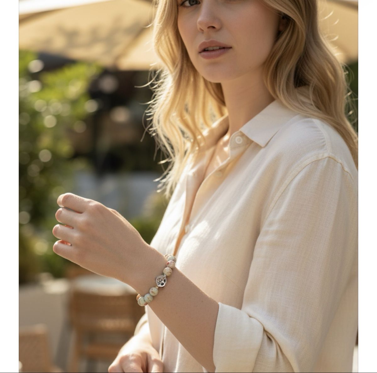Bracciali & Braccialetti: Handgemachtes Edelstein Armband mit Lebensbaum ! – Nuovo e nell'imballaggio originale da Kriens venduto da Hortensie6 1