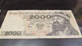 2000 Zloty Banknote Polen 1979, Rarität für Sammler!