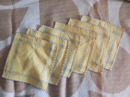 6 petites serviettes à thé ou autres jaune et bleu lin
