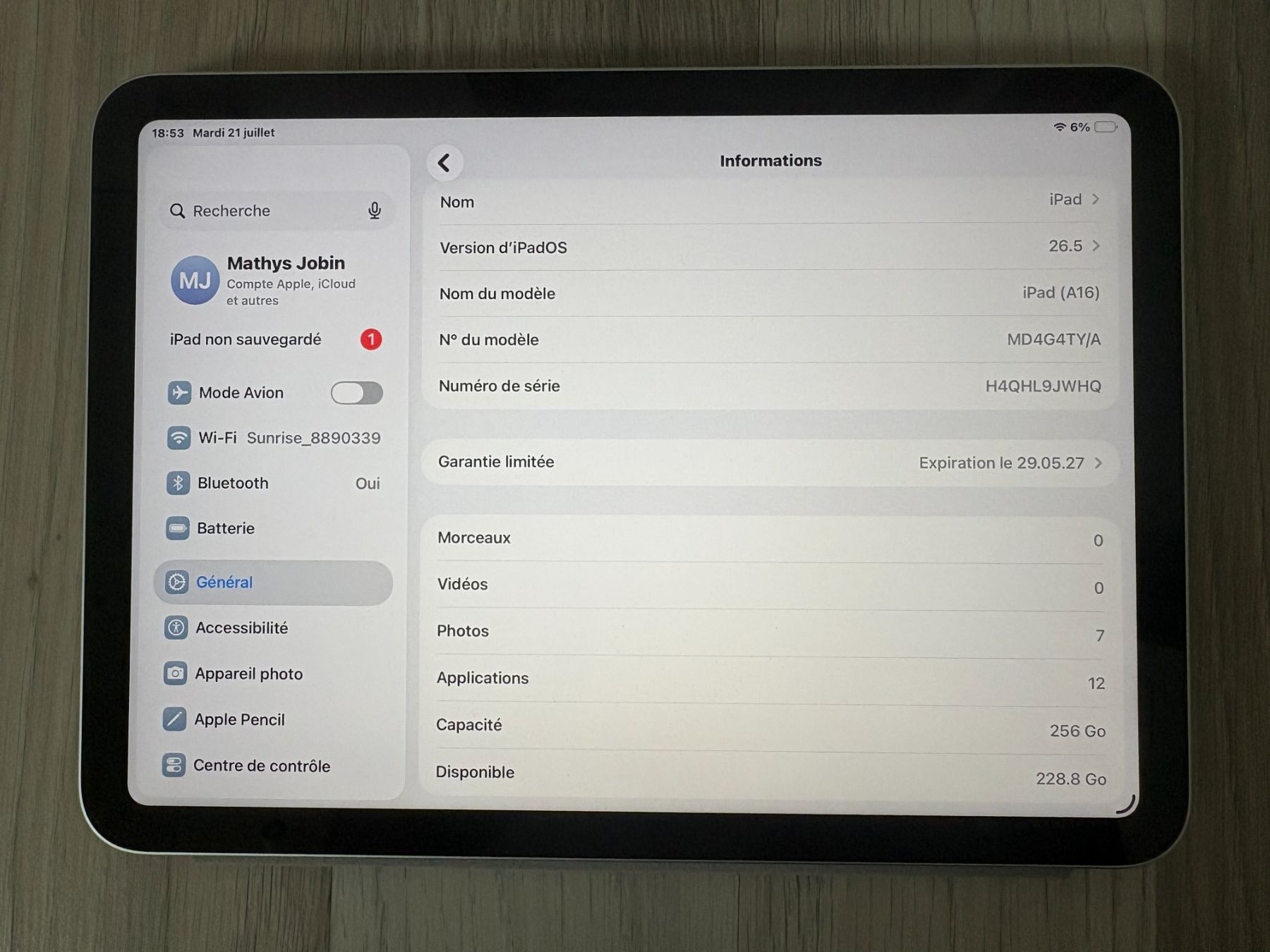 Apple Tablet PC: IPAD A16 2026 256GO Argent à vendre ! – Usato da Vicques venduto da mat_2gj5 9