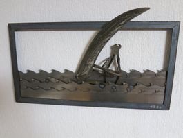 2.Handdesign Unikat Kunst ART Signiert Skulptur Surfer
