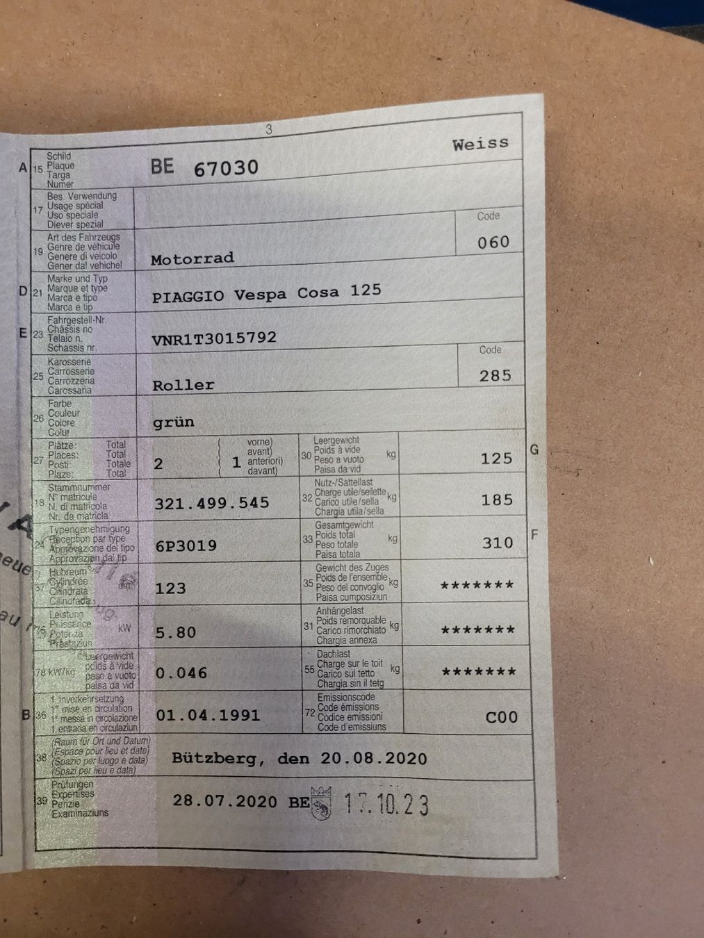 Vespa Scooters: Vespa Cosa 125 – Gebraucht aus Thunstetten von Emily2016 7