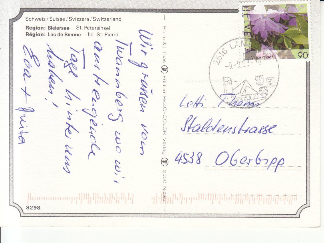 Cartoline postali: Bielersee 2003 – Usato da Bürglen TG venduto da StampGraf 1