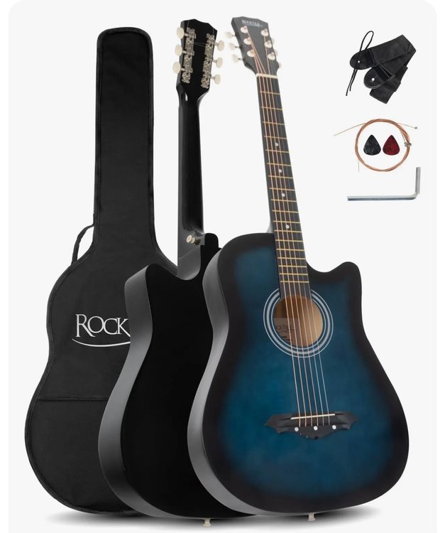 Westerngitarre Set Slim Line Small Gitarre Akustik Cutaway Anfänger Einsteiger