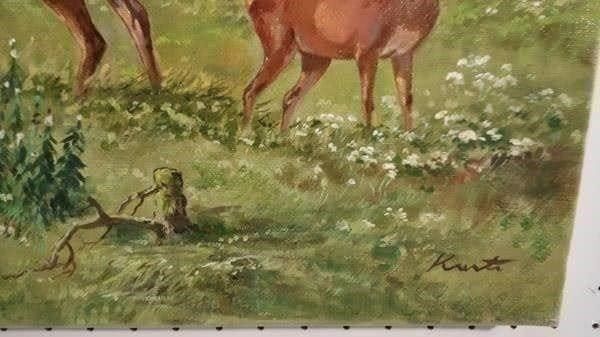 Gemälde: E.Kurti "Hirsch" Oelgemälde – Gebraucht aus Zürich von Galerie-Kunst 1