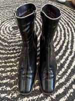 NEUWERTIG***STIEFEL LACKLEDER SCHWARZ Gr. 40***SEHR BEQUEM**