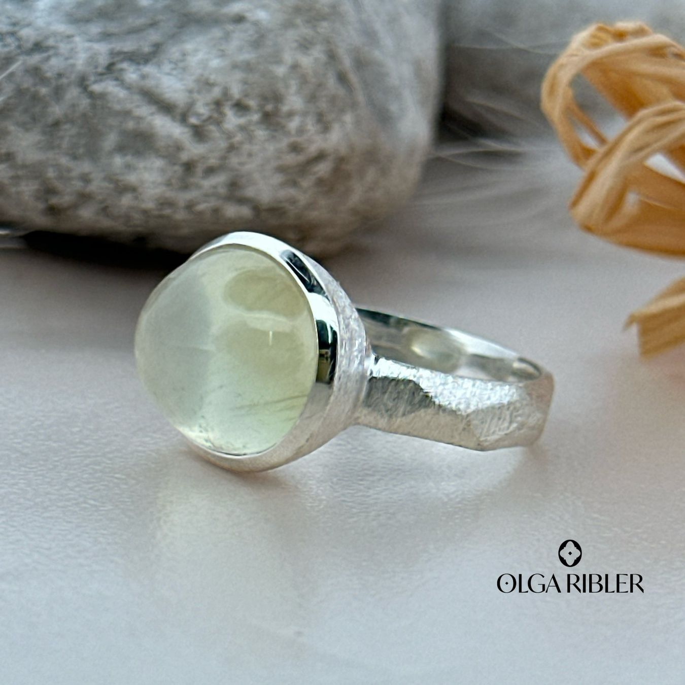 Olga Ribler Anelli: Massiver Ring mit Prehnit – Sterling Silber Ringgrösse 55 – Nuovo (secondo la descrizione) da Luzern venduto da byolgaribleroutlet 4