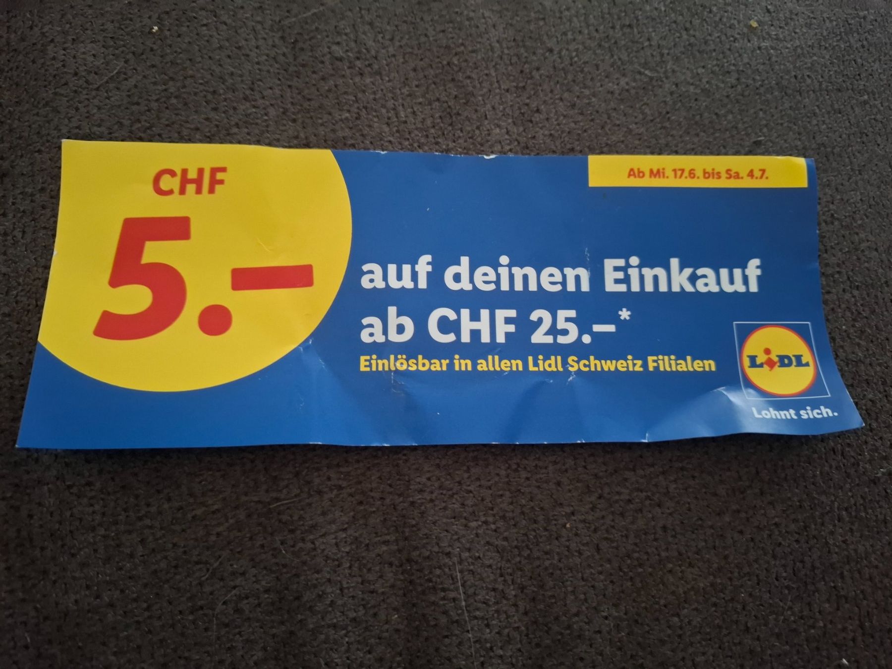Gutscheine: Gutschein LIDL 5 CHF – Neu und originalverpackt aus Zizers von Sawyer15