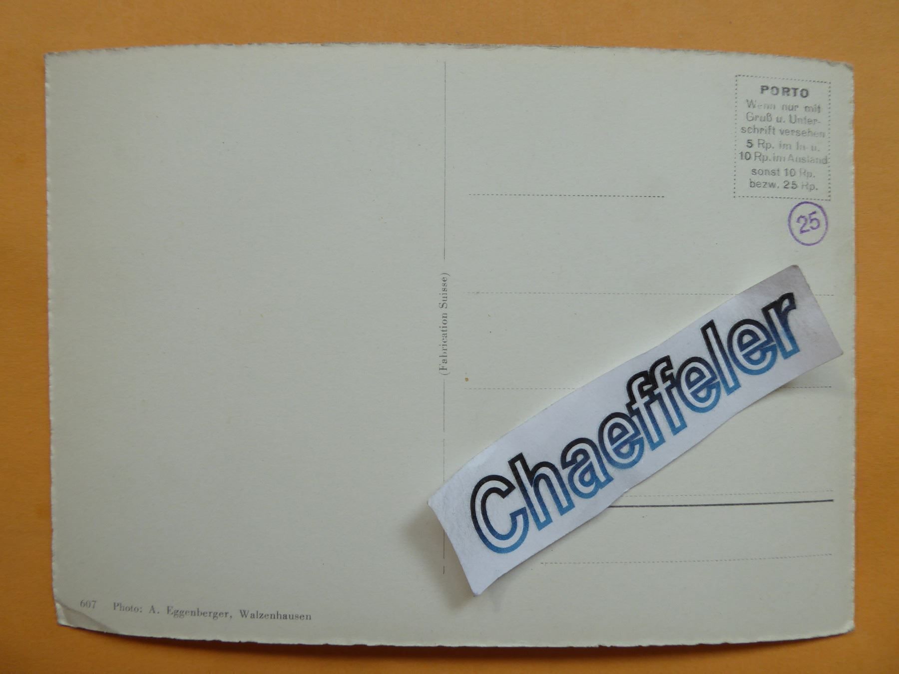 Cartes postales: 607 Werderberg bei Buchs – Neuf (Voir description) à Zürich par Chaeffeler 1