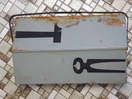 Mewa Werkzeugkiste aus Metall,grau,gebraucht, m. patina/Rost