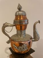Vintage Kaffekanne Tibet Gold Bronze mit Silber Ton Nahen