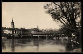 Olten, Ortsansicht mit gedeckter Brücke