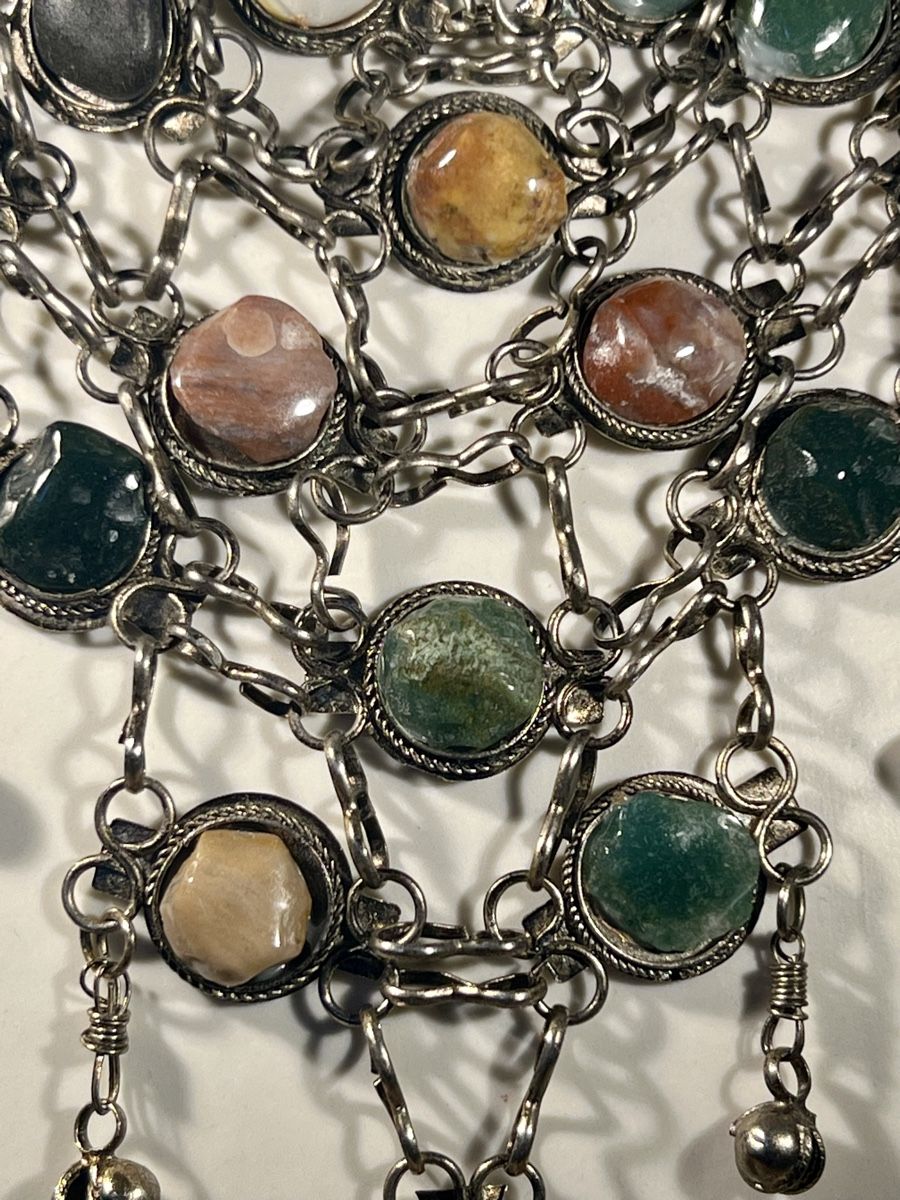 Collier Vintage En Pierres Naturelles - Bijou Ancien, Occasion, Matière Pierre