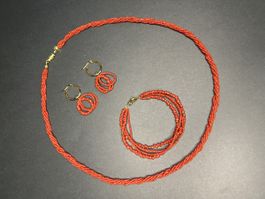 Antik Schmuck Set (Ohrringe, Armband, Kette)