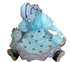 Porzellanfigur Aschenbecher antik
