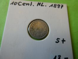 Niederlande 1897, 10 Cents   Silber