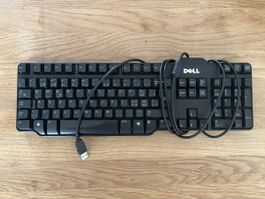 Keyboard Dell wired USB black layout Swiss