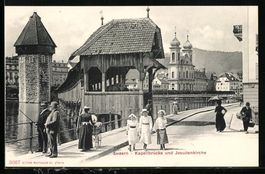 Luzern, Kapellbrücke und Jesuitenkirche