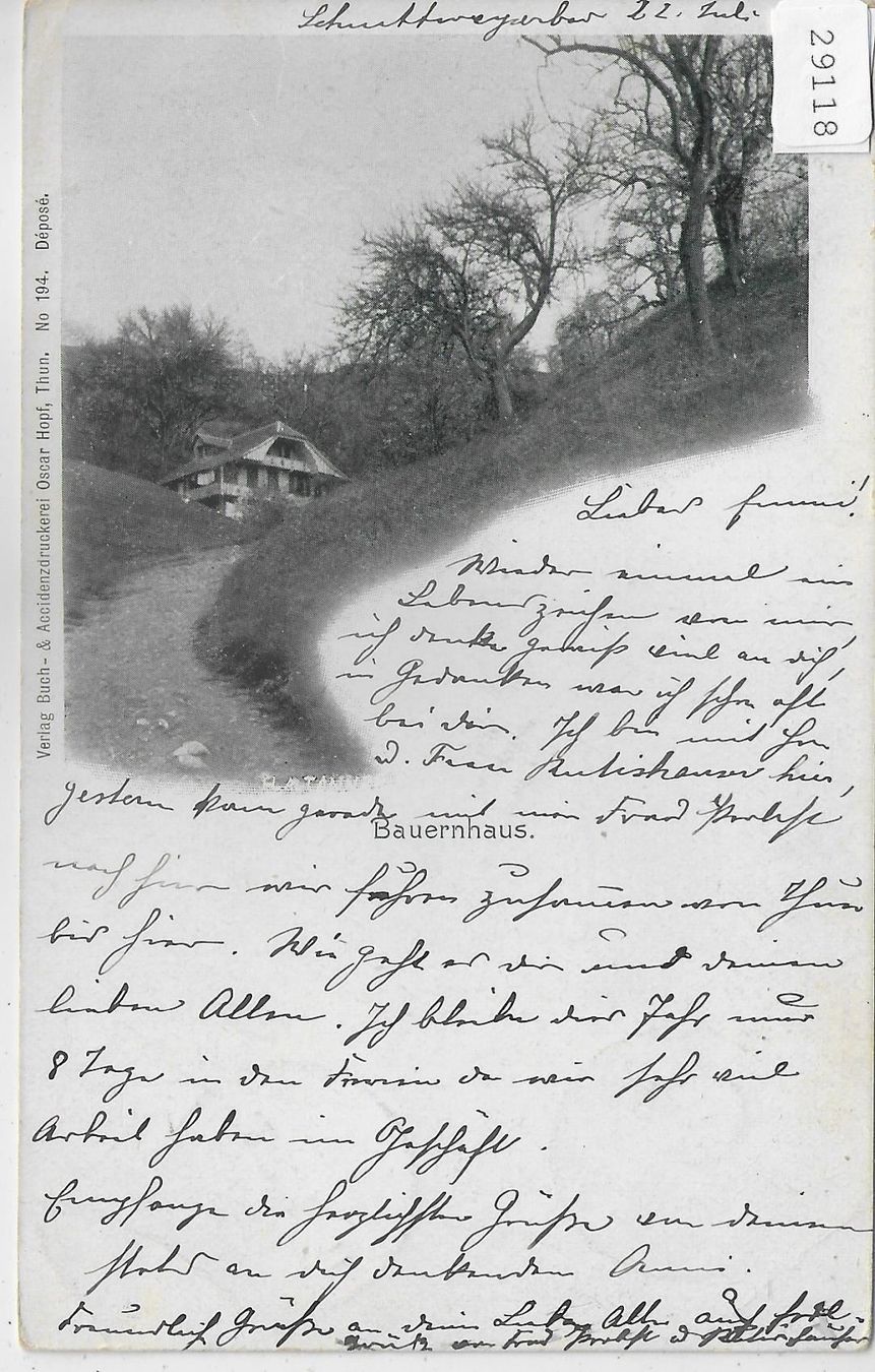 Cartoline postali: Bauernhaus im Bernbiet – Usato da Ettingen venduto da Kartenplanet