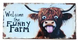Welcome the funny farm  - Holzschild  (neu/OVP)