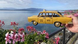 Maquette de voiture de taxi américain de style vintage