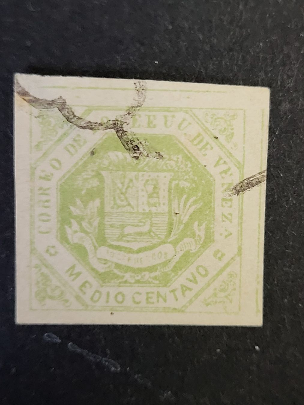 Tutti i francobolli: 1865-70, Venezuela  -  Wappenform  -  Republik – Usato da stäfa venduto da brandy66