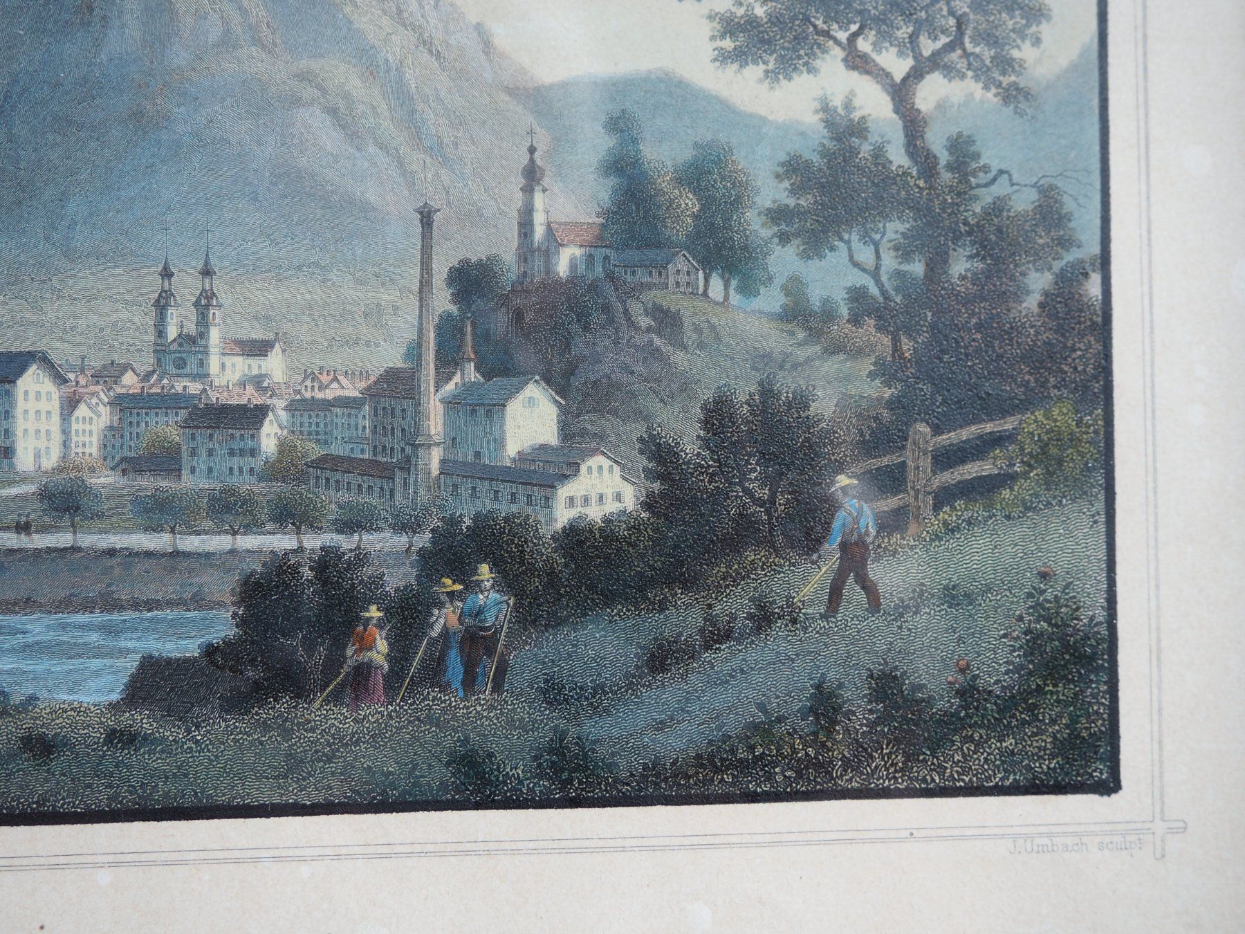 Incisioni: Kolorierter Stich aus Glarus – Usato da Schänis venduto da Lobelie1 4