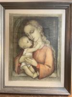 Hummel Kunst Druck, Mutter mit Kind, gerahmt, Top!