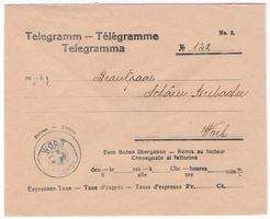 WORB TELEGR. - seltener Telegraphen Stempel auf Telegramm