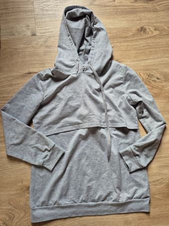 Stillpullover mit Kapuze grau Grösse L