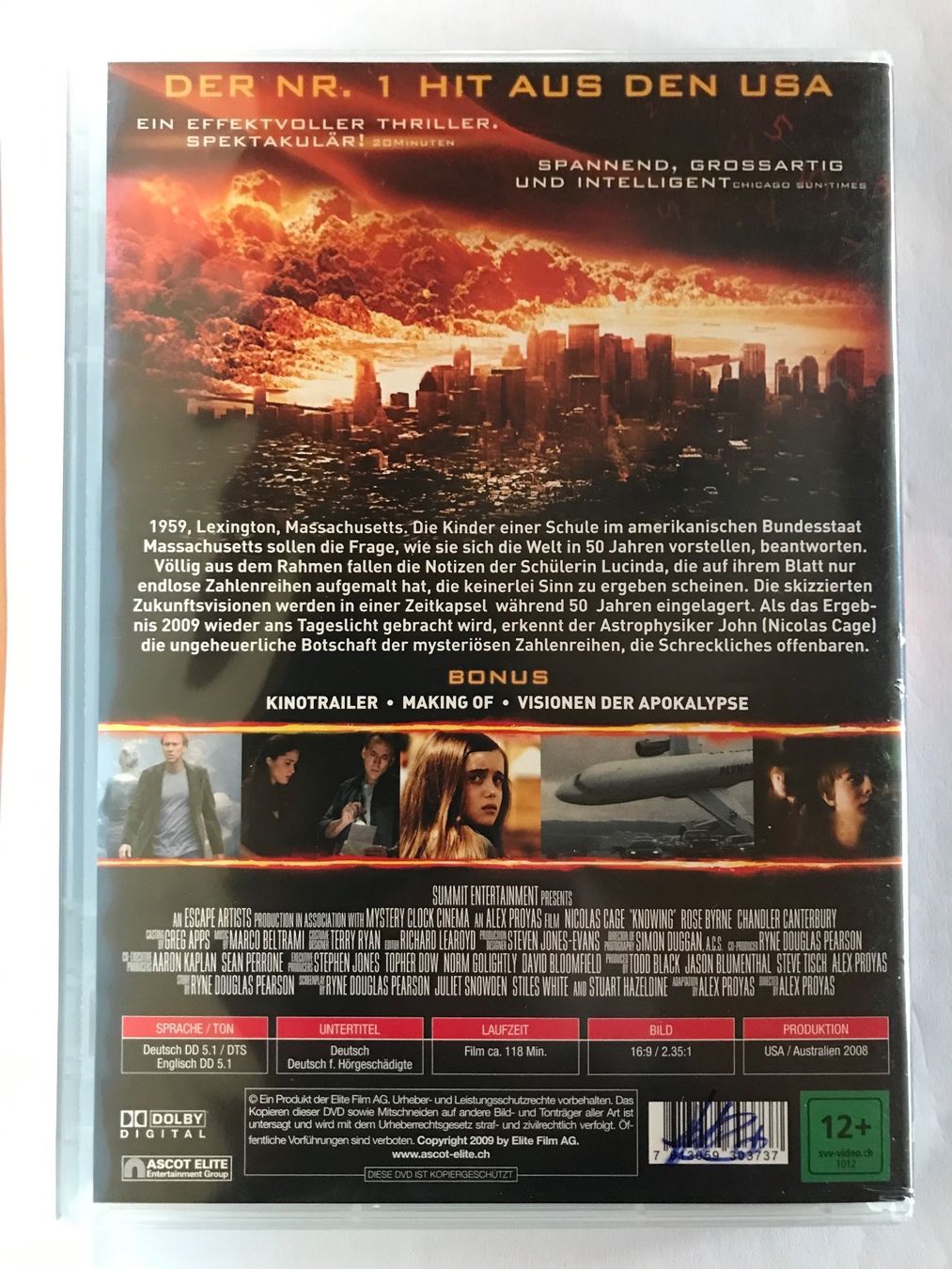 Tutti i DVDs: Knowing – Usato da Lostorf venduto da heidimeier 1