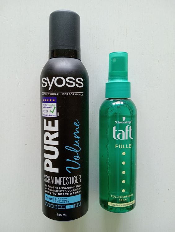 Syoss Pure Volume Schaumfestiger & Taft Fülle Spray (Gebraucht) in ...