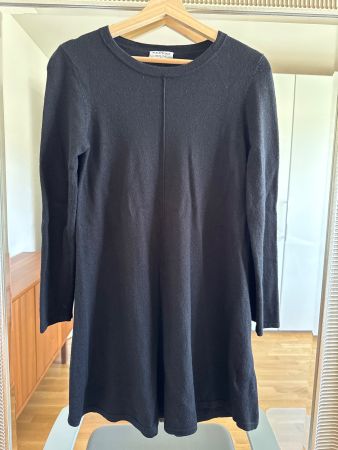 Schwarzes Merino-Wolle Kleid von Repeat, Gr. S