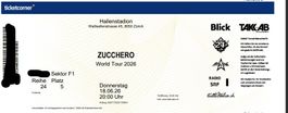 2x ZUCCHERO TICKET - Sitzplatz  Tour 26 -18.06