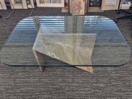 Club/Couchtisch aus Glas mit Marmorfuss, Designklassiker 70