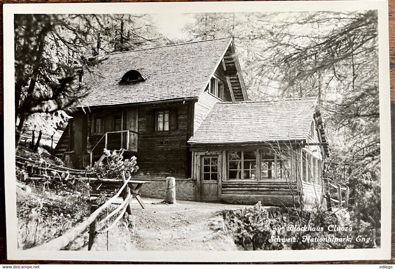 Cartoline postali: AK: ZERNEZ - SCHWEIZER NATIONAL-PARK : BLOCKHAUS CLUOZZA – Usato da Lutry venduto da Ediego