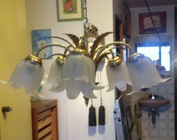 Vintage Deckenleuchte, Lampenschirm in Tulpenform!