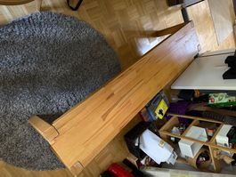 Sitzbank aus Holz massiv hellbraun gebraucht</div>