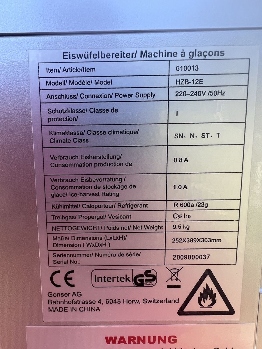 Küchengeräte: Eiswürfelmaschine ELEGO – Gebraucht aus Steckborn von Holiday66 2
