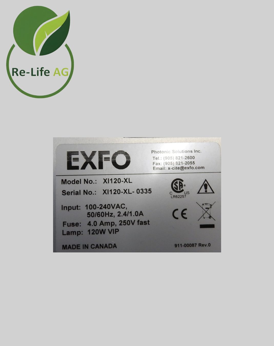 Tutte le macchine: EXFO | XI120-XL | Fluorescence Microscope Illuminator – Usato da Reinach BL venduto da Re-LifeAG_Labor2 4