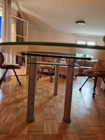 Gratis! Esstisch oval Glas Metall guter Zustand