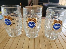 3 Halden Gut Bier-Gläser, Krug, Glas, Bierseidel 0.3 L