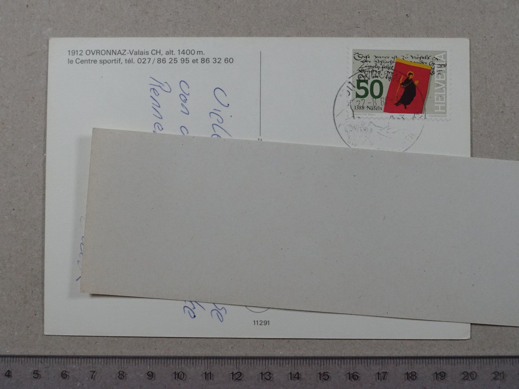 Cartoline postali: Ovronnaz, 1988 – Usato da Lenzburg venduto da fh1 1