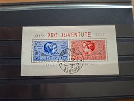 PJ Block 3 tadelloser Stempel von Arosa, ab 1.-!!!