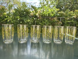 6 Drinkgläser mit Goldrand