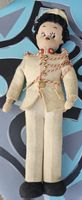 Poupée homme vintage uniforme militaire beige 33cm bon état