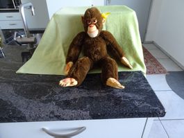 Steiff Affe Schimpanse Plüschtier Braun Neuwertig nie gebrau