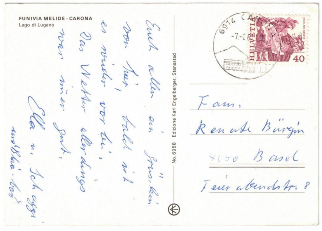 Cartoline postali: Melide - 4 Bild AK Carona – Usato da Binningen venduto da Mountainrider 1