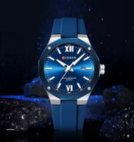 Blaue Sportuhr C45 mit Quarzwerk und Silikonarmband - Montre